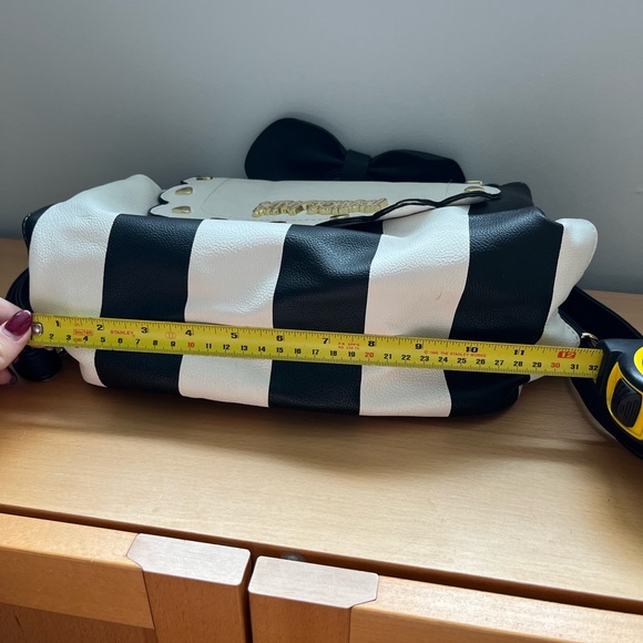 BETSEY JOHNSON- Black and White Stripped Bow Backpack - Picture 4 of 6